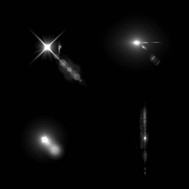 4 Lens Gösterimi siyah arkaplanda izole edildi