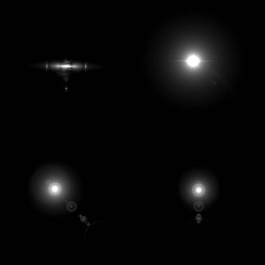 4 Lens Gösterimi siyah arkaplanda izole edildi