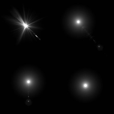 4 Lens Gösterimi siyah arkaplanda izole edildi