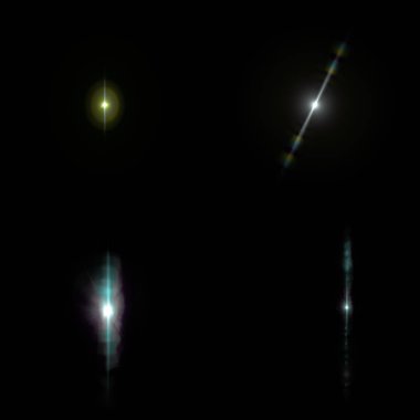 4 Lens Gösterimi siyah arkaplanda izole edildi