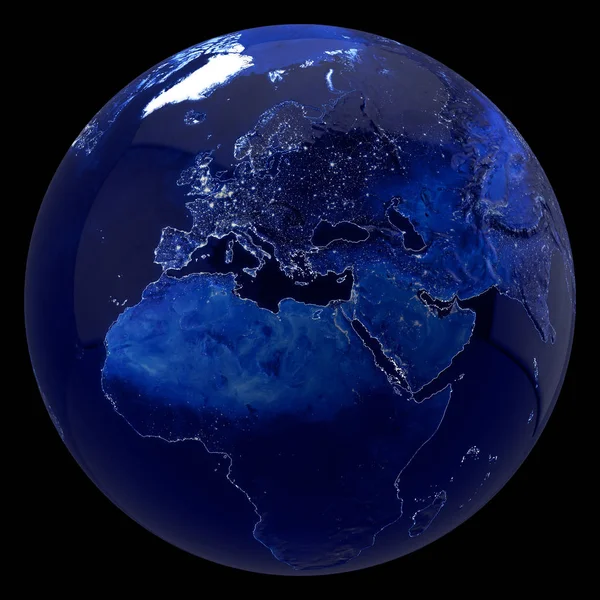 3D Render of a Globe Earth Europeu, Apontando Par do Oriente Médio — Fotografia de Stock