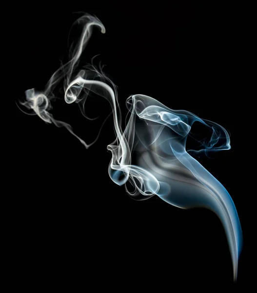 Fumo Isolato Sfondo Nero Texture — Foto Stock