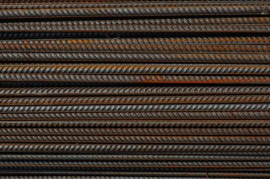 Çubukları belirli aralıklarla metal ürünler deposunda depolanmış. Fotoğraf kolajları için arkaplan