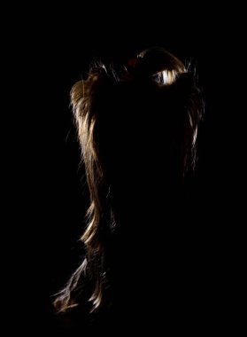 arka planda yanan köpek