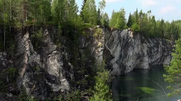 Landscape Marble Canyon. Ruskeala. Karelia. — Stock Video