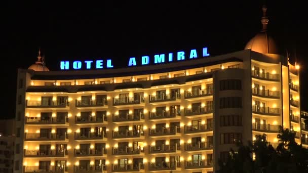 Hotel Admiral. W Złotych Piaskach. Varna. Bułgaria. — Wideo stockowe