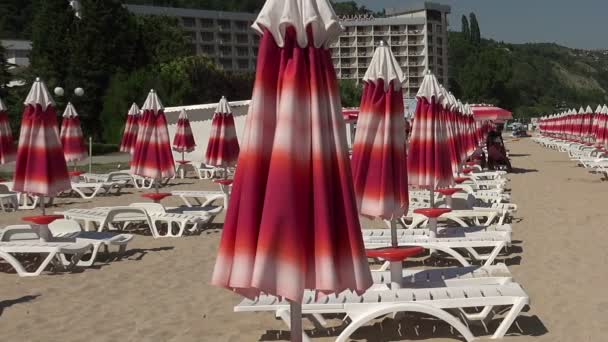 Stranden i Albena. Resort Spa i Bulgarien. — Stockvideo