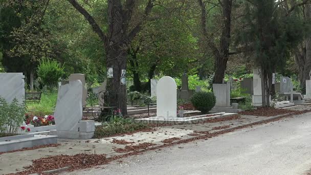 Stary cmentarz w Warnie. Bułgaria. — Wideo stockowe