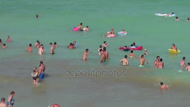 Χρυσή αμμουδιά παραλία Zlatni Piasci στη Βουλγαρία. — Αρχείο Βίντεο