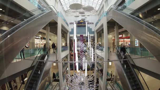 Ascensore nel centro commerciale . — Video Stock