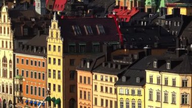 Gamla Stan Stockholm görünümü. Eski şehir. İsveç.