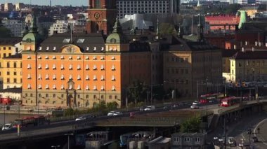 Gamla Stan Stockholm görünümü. Eski şehir. İsveç.