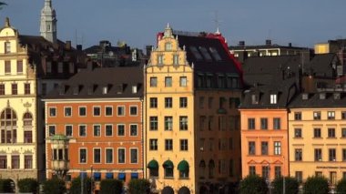 Gamla Stan Stockholm görünümü. Eski şehir. İsveç.