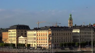 Gamla Stan Stockholm görünümü. Eski şehir. İsveç.