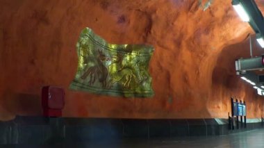 Rinkeby. Metro istasyonu. Sanat metro. Stockholm. İsveç.