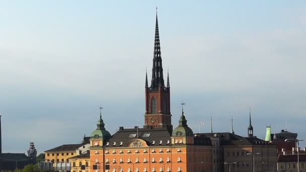 Vista sobre Gamla Stan em Estocolmo. Cidade velha. Suécia . — Vídeo de Stock