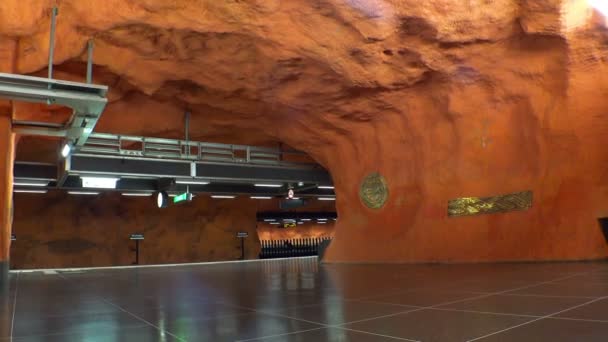 Rinkeby. U-Bahn-Station. Kunst in der U-Bahn. Stockholms. Schweden. — Stockvideo