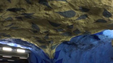 T-Centralen. Metro istasyonu. Sanat metro. Stockholm. İsveç.