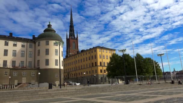 스톡홀름에 있는 Riddarholmen Church. 스웨덴. — 비디오