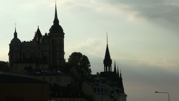 Sztokholm. Stare miasto. Architektura, stare domy, ulice i dzielnice. — Wideo stockowe