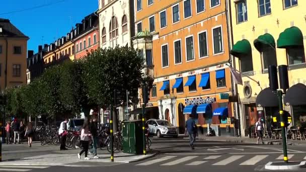Stockholm. Old town. Architecture, old houses, streets and neighborhoods. — Stock Video