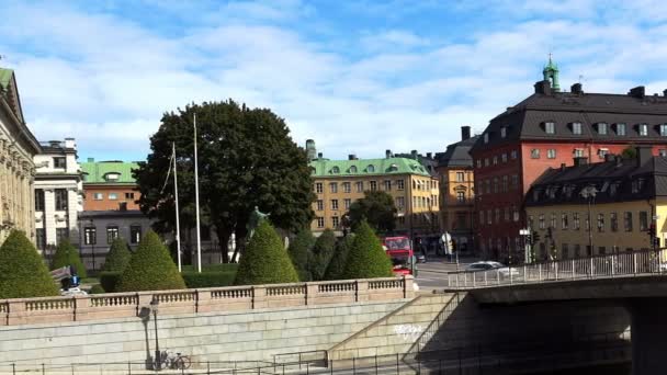 Stockholm. Oude stad. Architectuur, oude huizen, straten en wijken. — Stockvideo