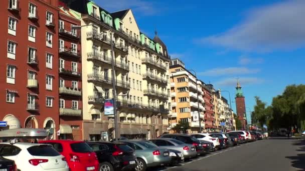 Stockholm. Vieille ville. Architecture, vieilles maisons, rues et quartiers. — Video