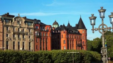 Stockholm. Eski kasaba. Mimarlık, eski evler, sokaklar ve mahalleler.