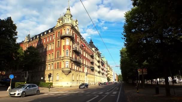 Stockholm. Altstadt. Architektur, alte Häuser, Straßen und Stadtviertel. — Stockvideo