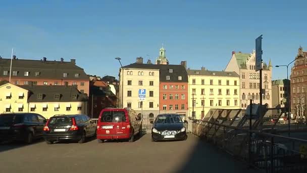 Stockholm. Vieille ville. Architecture, vieilles maisons, rues et quartiers. — Video