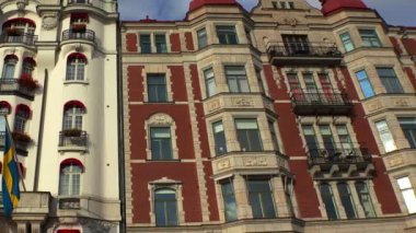 Stockholm. Eski kasaba. Mimarlık, eski evler, sokaklar ve mahalleler.