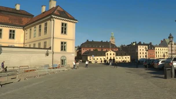 Stoccolma. Città vecchia. Architettura, vecchie case, strade e quartieri. — Video Stock