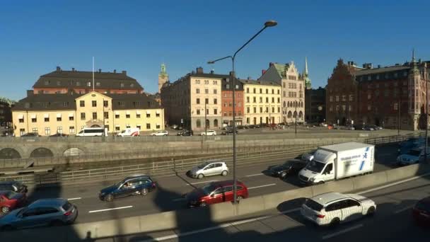 Stockholm. Gamla stan. Arkitektur, gamla hus, gator och stadsdelar. — Stockvideo