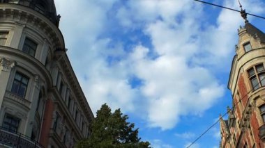 Stockholm. Eski kasaba. Mimarlık, eski evler, sokaklar ve mahalleler.