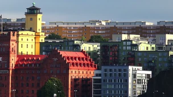 Estocolmo. Cidade velha. Arquitetura, casas antigas, ruas e bairros. — Vídeo de Stock