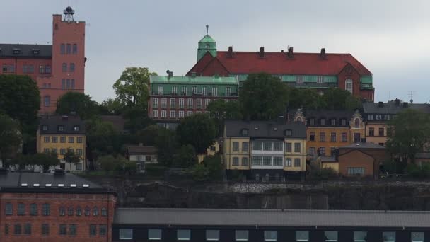 Stockholm. Oude stad. Architectuur, oude huizen, straten en wijken. — Stockvideo