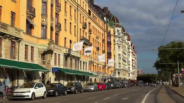 Sztokholm. Stare miasto. Architektura, stare domy, ulice i dzielnice. — Wideo stockowe