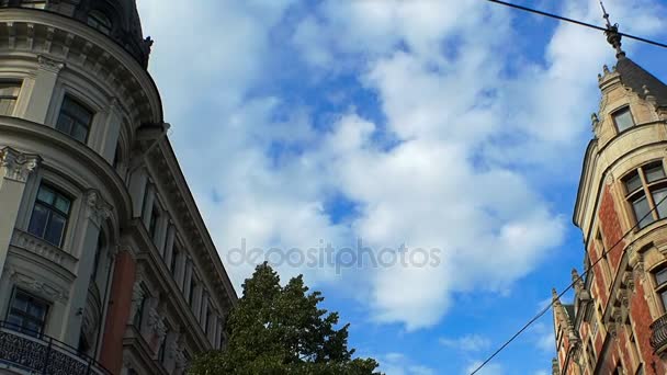 ストックホルム。旧市街。建築、古い家、通りや地区. — ストック動画