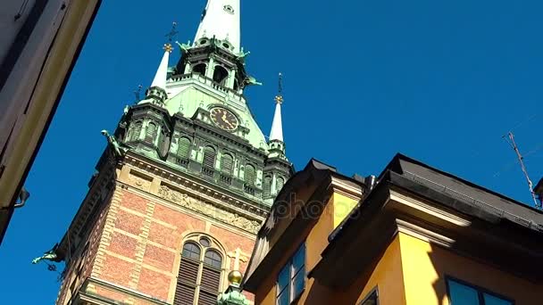 Stockholm kilisede. İsveç. — Stok video