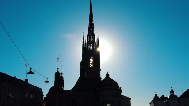Kościół w Sztokholmie. Szwecja. — Wideo stockowe