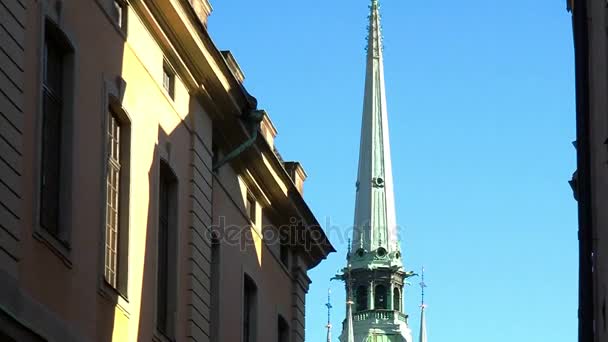 Kirche in Stockholm. Schweden. — Stockvideo