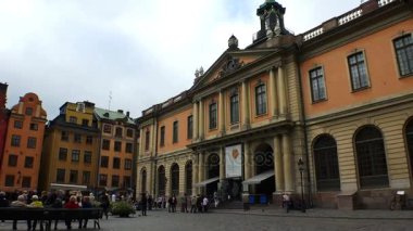 Stortorget Halk Meydanı, Stockholm. Gamla Stan. İsveç.