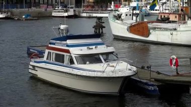 Dolgu ve iskelesi Stockholm Merkezi. İsveç.