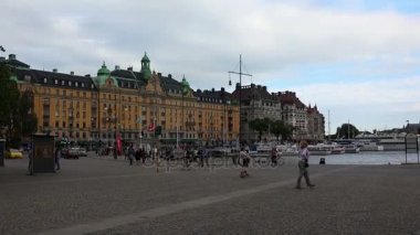 Dolgu ve iskelesi Stockholm Merkezi. İsveç.