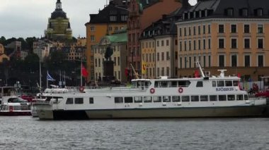 Dolgu ve iskelesi Stockholm Merkezi. İsveç.