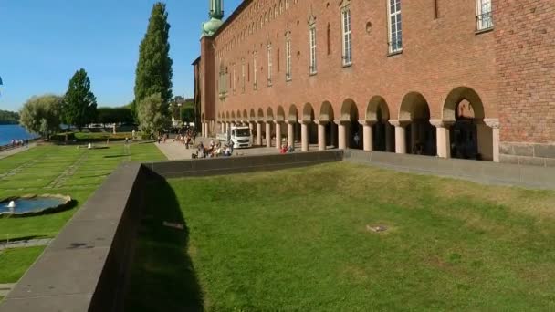 Stockholm Belediye Binası. İsveç. — Stok video