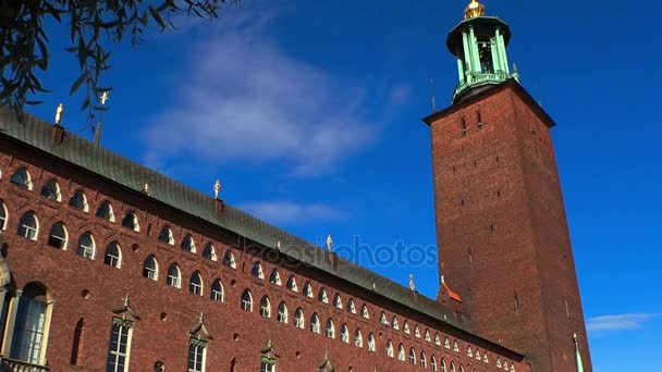 A stockholmi városházán. Svédország. — Stock videók