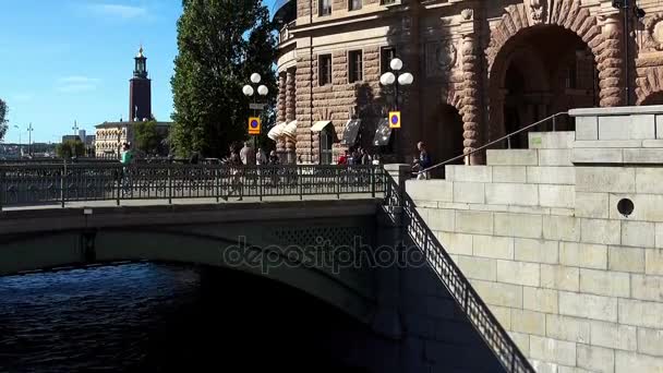Ράιχσταγκ κτίριο στη Στοκχόλμη. Σουηδία. — Αρχείο Βίντεο