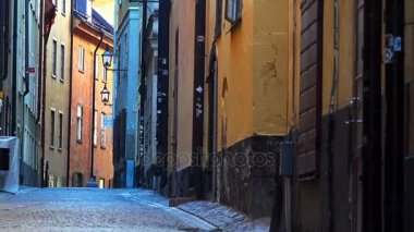 Stokholm'un eski dar sokakta. Eski şehir.