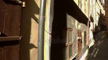 Stokholm'un eski dar sokakta. Eski şehir.